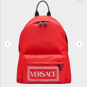 Versace 90s Vintage Logo Backpack RED